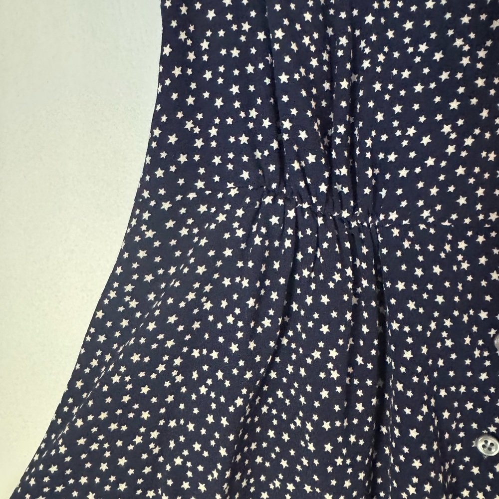 J. Crew Star Print Button Down Keyhole Sleeve Blouse - Picture 3 of 8